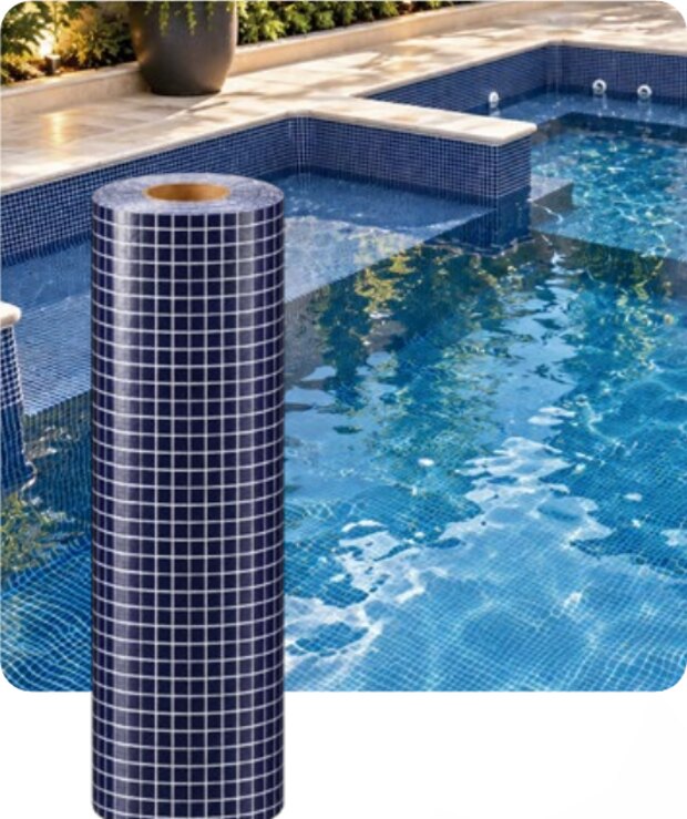 Estampa COBALT BLUE TEXT vinil 0,7 mm para piscina