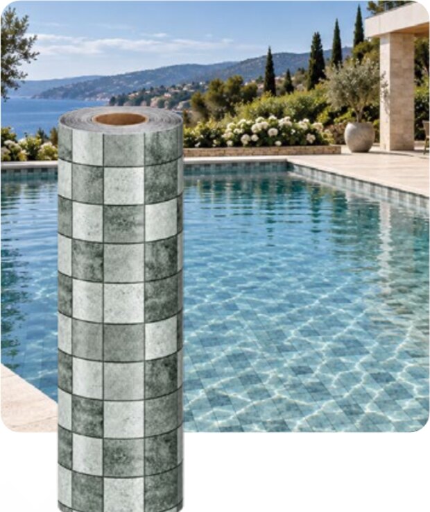 Estampa HIJAU GREEN OLIVE vinil 0,7 mm para piscina