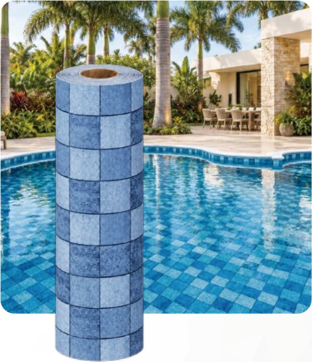 Estampa HIJAU IMPERIAL BLUE vinil 0,7 mm para piscina